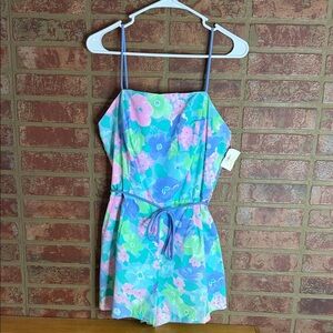 Seawaves Floral Spaghetti Strap Romper